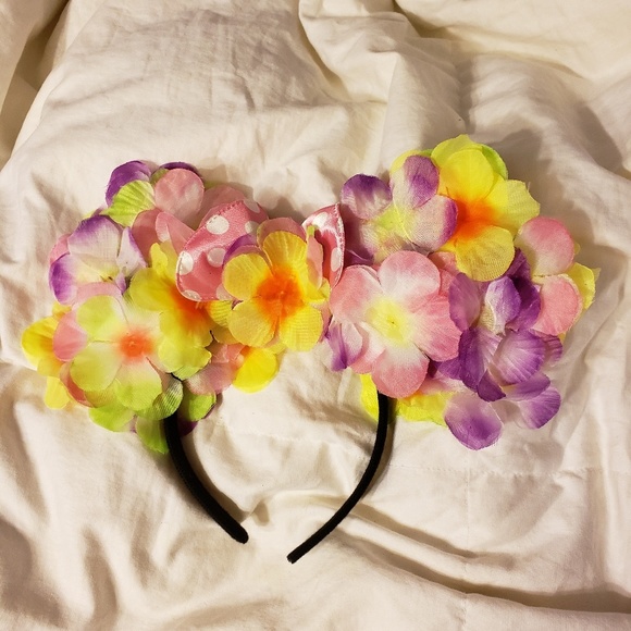 Accessories - Homemade Mouse Ears, Hawaiian floral headband